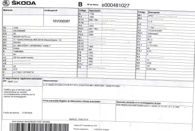Scrapping Vehicle skoda fabia iii (nj3) 1.2 tsi of the year 2016 powered cjz