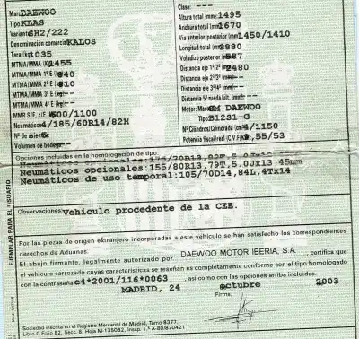 Scrapping Vehicle daewoo kalos (klas) 1.2 of the year 2003 powered b12s1