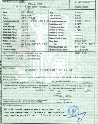 Veículo de Sucata peugeot 5008 (0u_, 0e_) 1.6 hdi do ano 2010 alimentado 9hz o 9h01