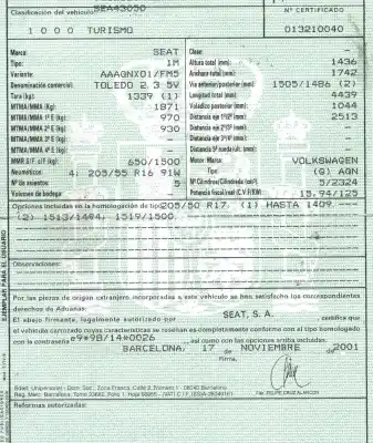 Scrapping Vehicle seat toledo ii (1m2) 2.3 v5 20v of the year 2001 powered aqn