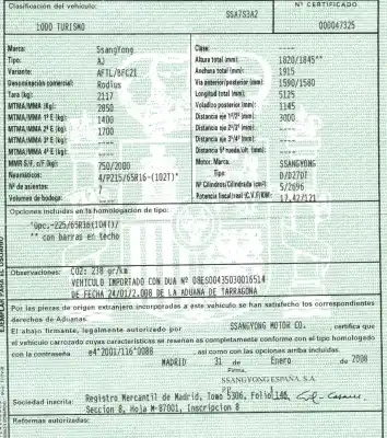 Утилизация автомобиля ssangyong rodius 2.7 turbodiesel cat года 2008 питание d27dt