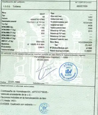 Здавання транспортного засобу seat toledo ii (1m2) 1.9 tdi року 1999 потужний ahf