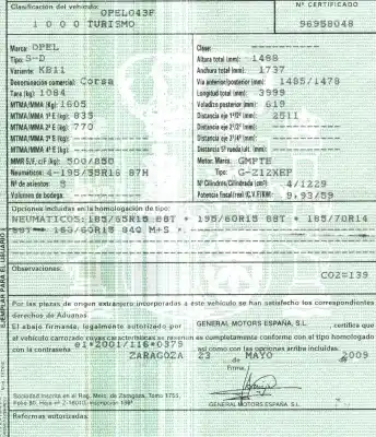 Scrapping Vehicle opel corsa d limited edition of the year 2009 powered z12xep