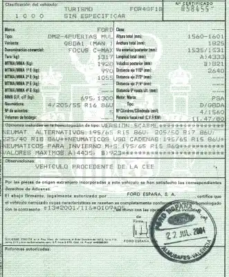 Утилизация автомобиля ford focus c-max (cap) 1.6 tdci cat года 2004 питание g8da