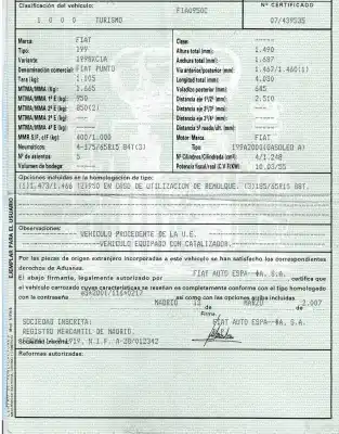 Здавання транспортного засобу fiat                                               punto (evo) (199)                                                                                                                                                                                                                                          1.3 16v jtd cat року 2007 потужний 199a2000