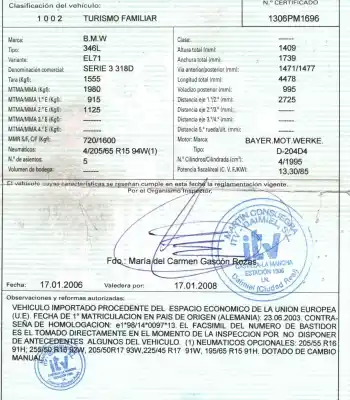 Scrapping Vehicle bmw serie 3 touring (e46) 2.0 diesel cat of the year 2003 powered 204d4