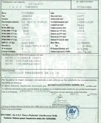 Scrapping Vehicle citroen c2 (jm_) 1.4 hdi of the year 2006 powered 8hz