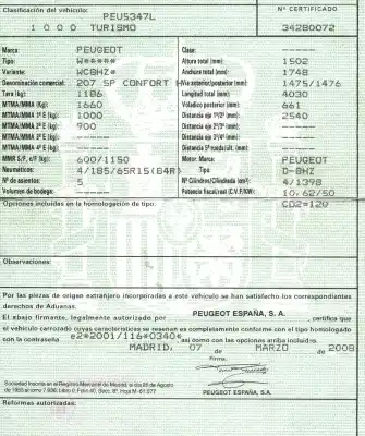 Véhicule à la ferraille peugeot 207 (2006->) 1.4 confort [1.4 ltr. - 50 kw hdi] de l'année 2008 alimenté 8hz