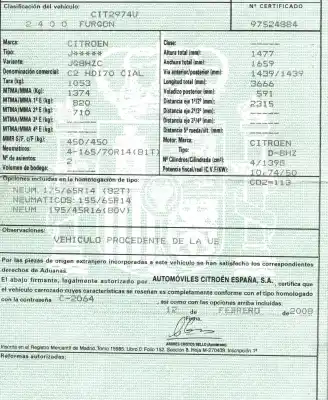 Veículo de Sucata citroen c2 (jm_) 1.4 hdi do ano 2008 alimentado 8hz