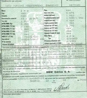 Veículo de Sucata bmw x3 (e83) 3.0d do ano 2008 alimentado 306d3