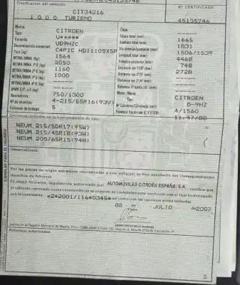 Scrapping Vehicle citroen c4 picasso i monospace (ud_) 1.6 hdi of the year 2007 powered 9hz