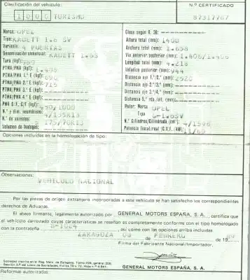 Veicolo di demolizione opel kadett e 1.6 dell'anno 1989 alimentato g-1.6sv