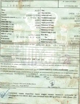 Veicolo di demolizione audi a3 (8p) 1.9 tdi ambiente dell'anno 2007 alimentato bxe