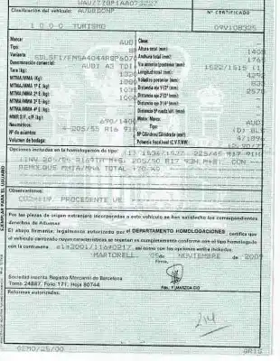 Veículo de Sucata audi a3 (8p) 1.9 tdi ambiente do ano 2009 alimentado bls