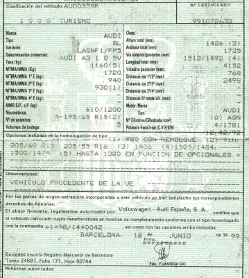 Утилизация автомобиля audi                                               a3 (8l)                                                                                                                                                                                                                                                    1.8 ambiente года 1999 питание agn