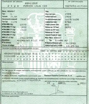 Veículo de Sucata renault trafic combi (ab 4.01) 2.0 dci diesel cat do ano 2011 alimentado m9rm7