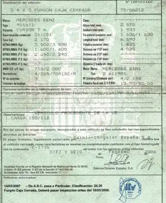 Veículo de Sucata mercedes-benz sprinter 02.00 -> caja cerrada 2.2 cdi cat do ano 2006 alimentado 611981