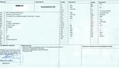 Утилизация автомобиля peugeot 5008 (0e/0a) desde 05/2009 1.6 hdi года 2016 питание 9h05
