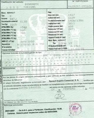 Здавання транспортного засобу renault clio ii fase ii (b/cb0) 1.5 dci diesel року 2006 потужний k9kv714