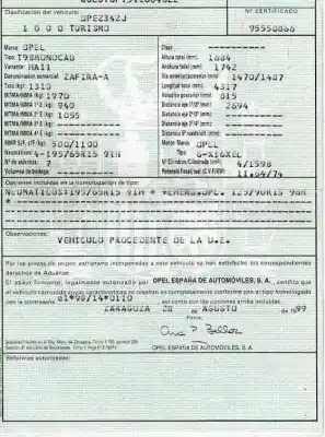 Veículo de Sucata opel zafira a elegance do ano 1999 alimentado x16xel