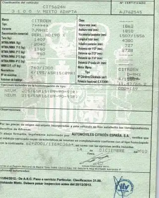 Здавання транспортного засобу citroen berlingo xtr 1.6 hdi 92 року 2010 потужний 9hx