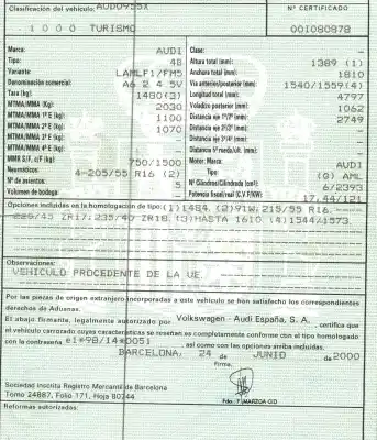 Veículo de Sucata audi a6 berlina (4b2) 2.4 (121kw) do ano 2000 alimentado aml