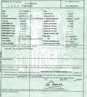 Здавання транспортного засобу citroen c4 picasso i monospace (ud_) 1.6 hdi року 2009 потужний 9hz