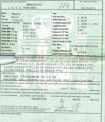 Veicolo di demolizione smart coupe turbo cat dell'anno 2004 alimentato g 15