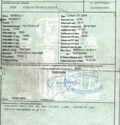 Veículo de Sucata renault mascott 3.0 diesel do ano 2006 alimentado zd3a600