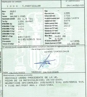 Здавання транспортного засобу audi a4 avant (b5) 1.9 tdi quattro року 2000 потужний ajm Здавання транспортного засобу audi a4 avant (b5) 1.9 tdi quattro року 2000 потужний ajm