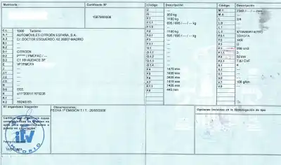 Veículo de Sucata citroen c1 1.0 cat (384f) do ano 2008 alimentado 1kr
