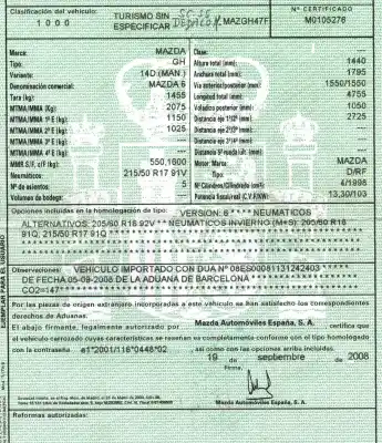 Veículo de Sucata mazda 6 lim. (gh) 2.0 crtd 140cv active do ano 2008 alimentado rf