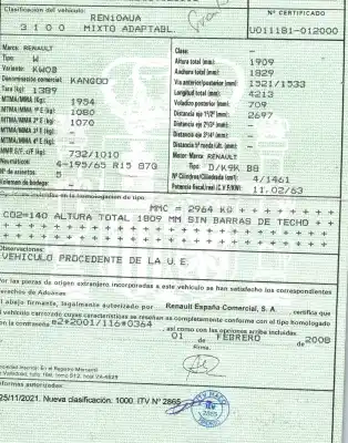 Здавання транспортного засобу renault kangoo / grand kangoo ii (kw0/1_) 1.5 dci 85 (kw0k kw0l kw0b) року 2008 потужний k9kb802