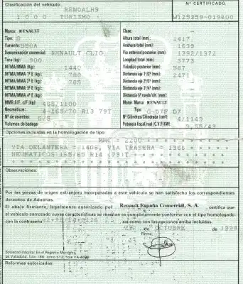 Утилизация автомобиля renault clio ii fase i (b/cbo) 1.2 года 1999 питание d7f d7