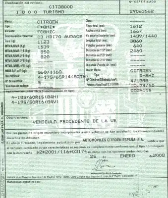 Scrapping Vehicle citroen                                            c3 1.4 hdi (68 cv)                                                                                                                                                                                                                                         1.4 hdi                                                                                                                                                                                                                                                    of the year 2008 powered 8hz