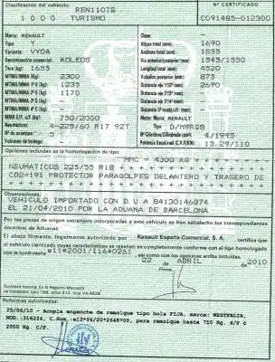 Veículo de Sucata renault koleos 2.0 dci diesel fap do ano 2010 alimentado m9rg832