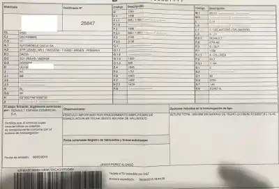 Veículo de Sucata dacia dokker 1.6 cat (bivalent. gasolina / gpl) do ano 2015 alimentado k7ma8