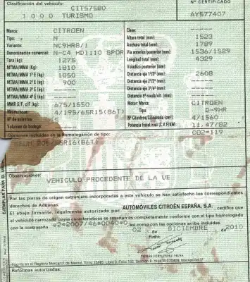 Scrapping Vehicle citroen c4 lim. 1.6 hdi fap of the year 2010 powered 9hr