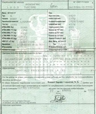 Утилизация автомобиля renault laguna ii (bg0/1_) 2.2 dci (bg0f) года 2004 питание g9td702