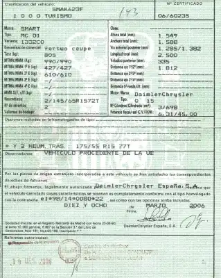 Veículo de Sucata smart coupe turbo cat do ano 2006 alimentado g15