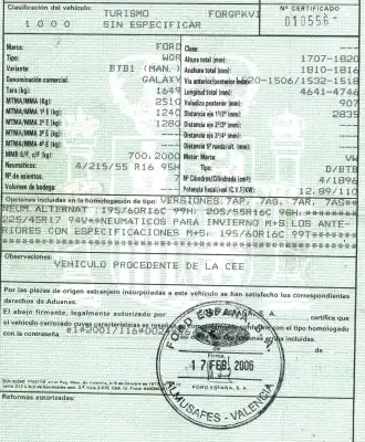 Veículo de Sucata ford galaxy (vy) 1.9 tdi cat do ano 2006 alimentado btb