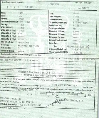 Утилизация автомобиля fiat                                               stilo (192)                                                                                                                                                                                                                                                1.9 jtd cat года 2002 питание 192a1000