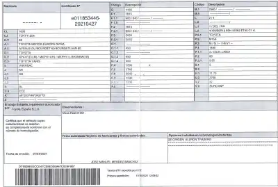 Veículo de Sucata toyota yaris 1.5 16v cat do ano 2021 alimentado m15a