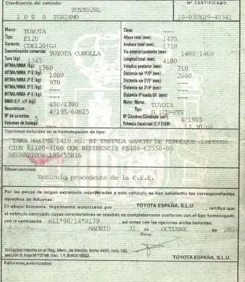 Veículo de Sucata toyota corolla (_e12_) 2.0 d-4d (cde120_) do ano 2003 alimentado 1cdftv