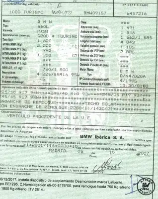 Veículo de Sucata bmw serie 5 touring (e61) 2.0 turbodiesel cat do ano 2007 alimentado n47d20a