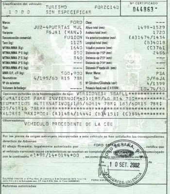 Veicolo di demolizione ford fusion (cbk) 1.4 tdci cat dell'anno 2002 alimentato f6ja