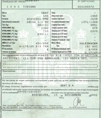 Sloopvoertuig seat arosa (6h1) 1.0 van het jaar 2000 aangedreven auc