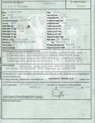 Veículo de Sucata chevrolet captiva 2.0 vcdi lt do ano 2006 alimentado z20s