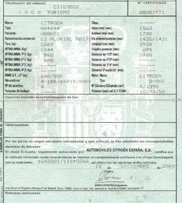 Veículo de Sucata citroen c3 pluriel (hb_) 1.4 hdi do ano 2005 alimentado 8hz