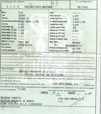 Утилизация автомобиля fiat                                               scudo (222)                                                                                                                                                                                                                                                1.9 td / 2.0 jtd el furg. года 1998 питание dxh